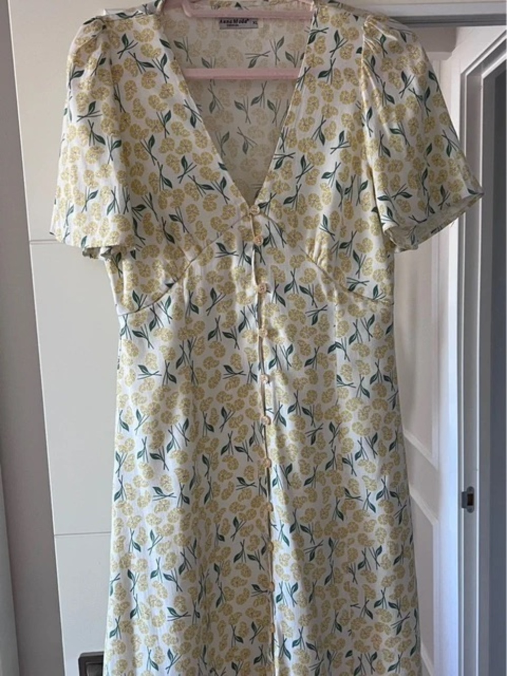 New Look Cream Midi Dress with Yellow Floral Print - Picture 5 of 6